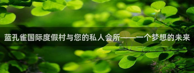 天辰娱乐登录：蓝孔雀国际度假村与您的私人会所——一个梦想的未来
